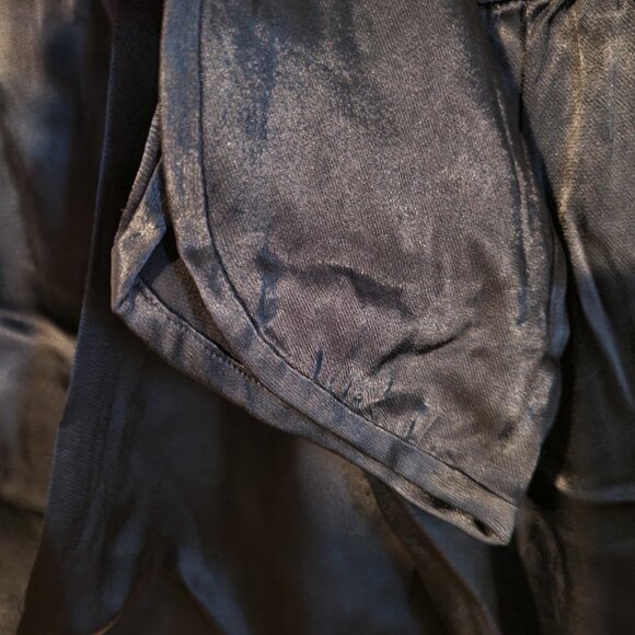 ZARA Black Satin Tulip Hem Elastic Waist Trousers SZ L - Picture 4 of 4